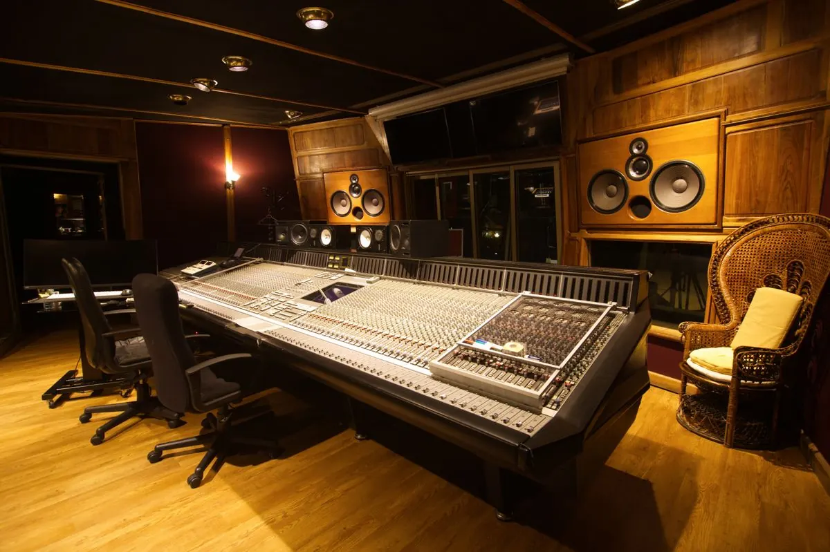 A recording studio control room